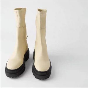 Zara US8 soft leather ankle boots